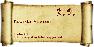 Koprda Vivien névjegykártya
